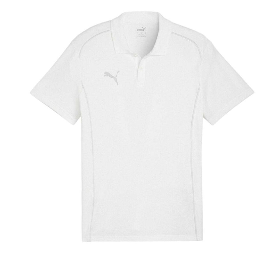 Puma Mens TeamFINAL Casuals Short-Sleeved Polo Shirt / White/Silver